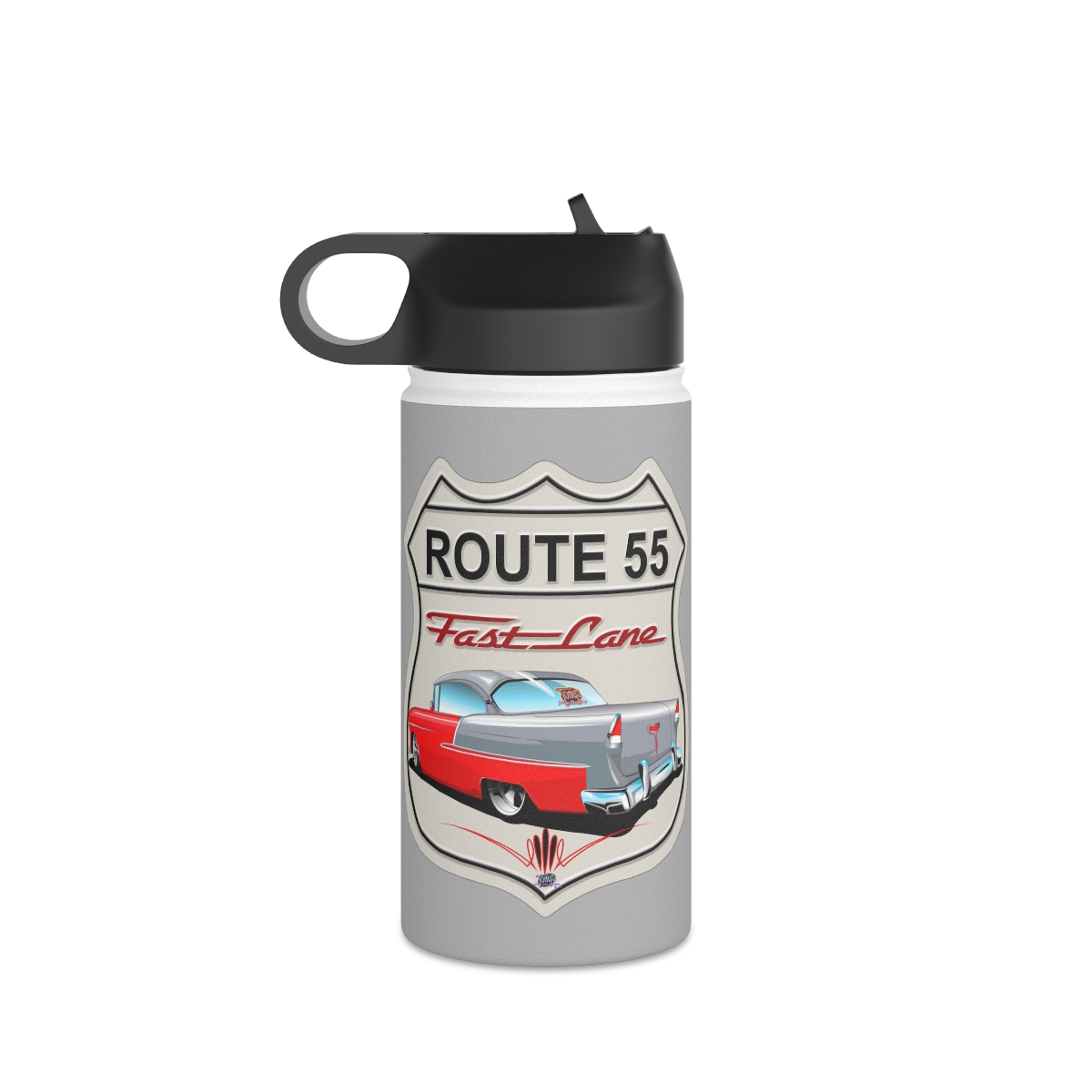 Rote 55 Chevy logo Stainless Steel Water Bottle, Standard Lid