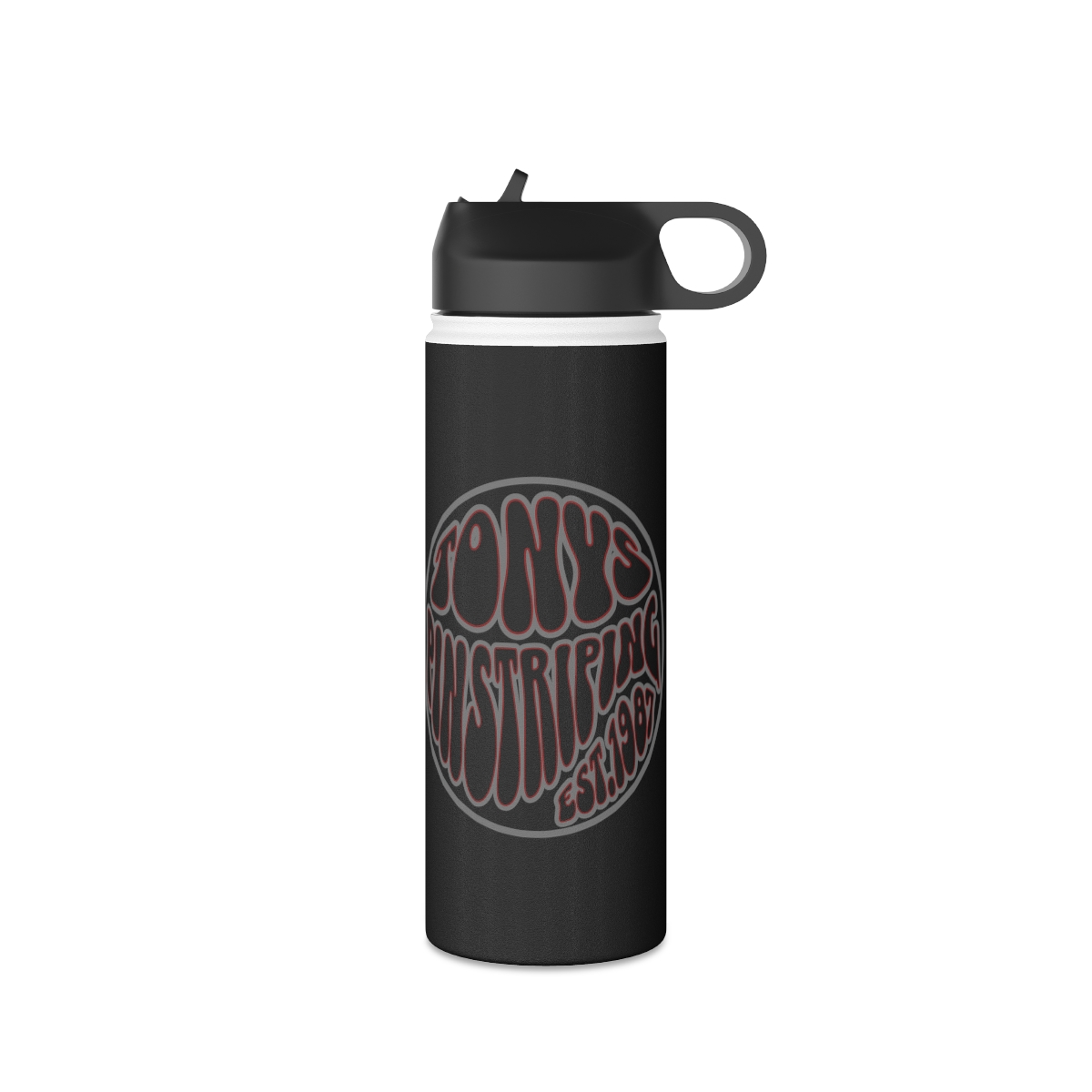 Tonys pinstriping Logo Stainless Steel Water Bottle, Standard Lid