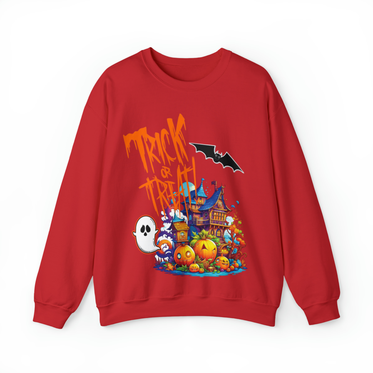 Trick or treat Happy Halloween Sweatshirts  Autumn Harvest Vibes Unisex Heavy Blend™ Crewneck Sweatshirt