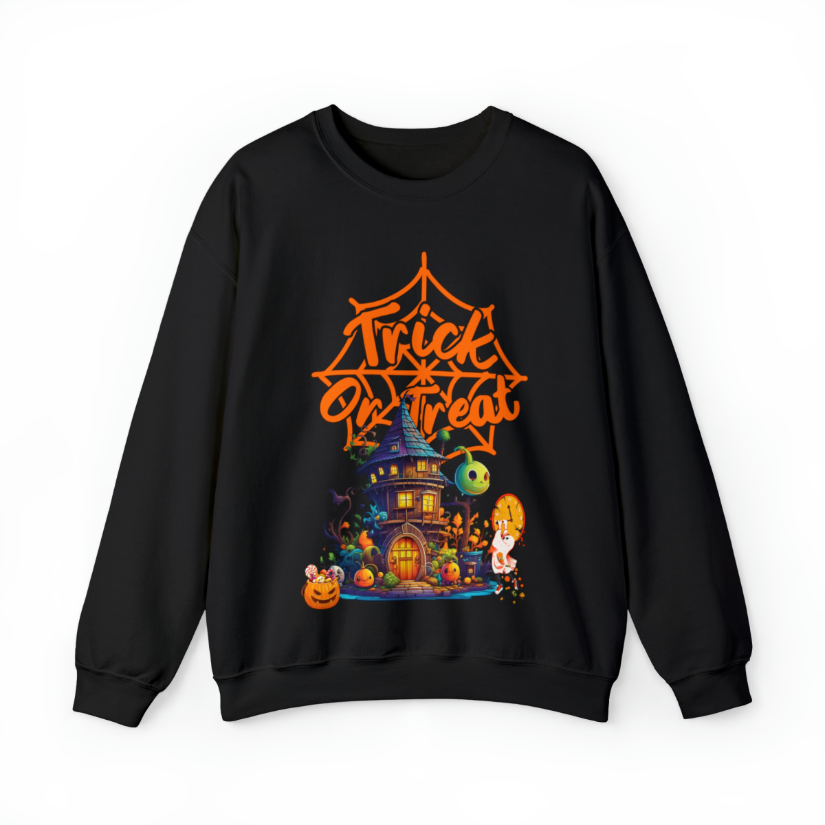 Trick or Treat Happy Halloween Sweatshirts  Autumn Harvest Vibes Unisex Heavy Blend™ Crewneck Sweatshirt